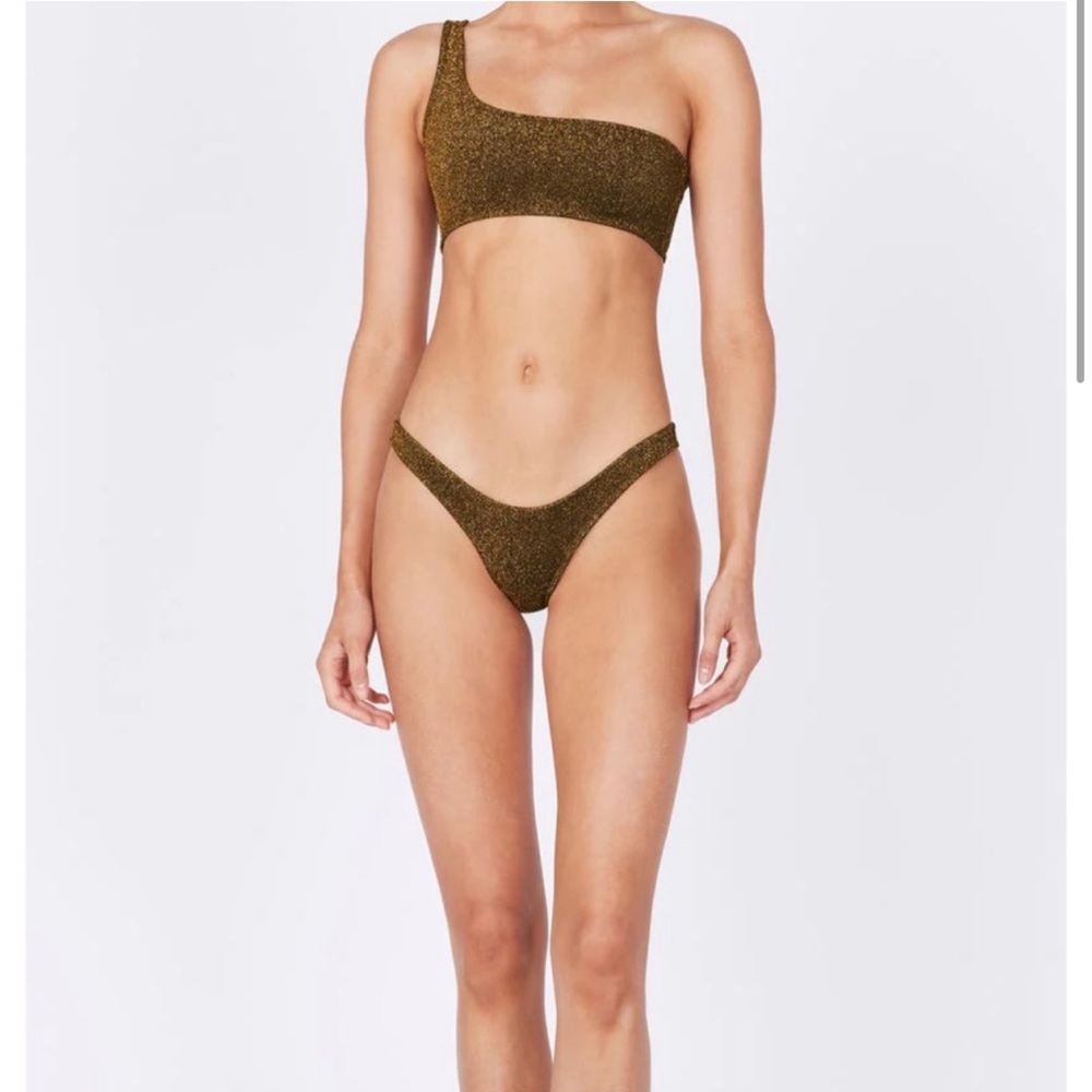 TRIANGL melrose bikini & bottom in Bronze Honey Sparkle